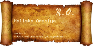 Maliska Orsolya névjegykártya